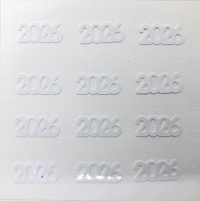 Confetti Year 2026 White - Retail Pack #7348 QS0
