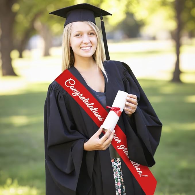 4Pcs Red Satin Sashes - DIY Prom Queen Homecoming Pageant Bride Senior Christmas Wedding Birthday Graduation Birthday Halloween Party Bachelorette Party Sash Senior Wreath Sash Red Blank Sashes