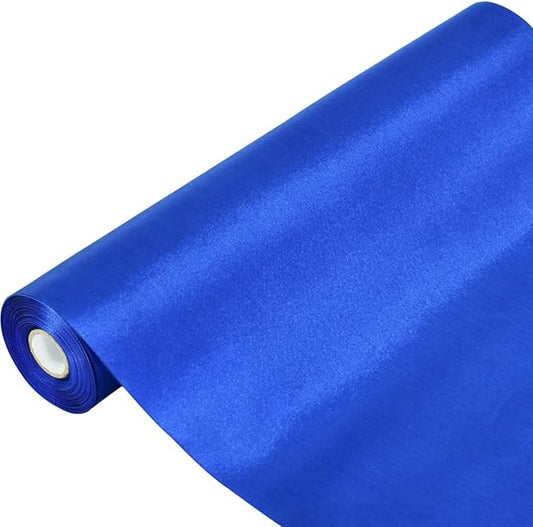 TONIFUL 10 Inch X 11yds Royal Blue Satin Extra Wide Christmas Ribbon for Outdoor Use, Grand Opening, Wedding Decoration