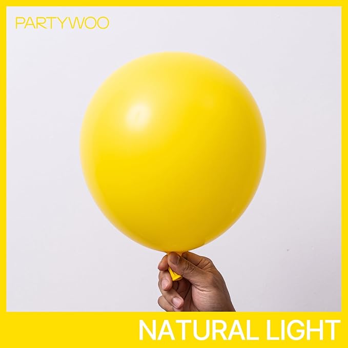 PartyWoo Yellow Balloons 152pcs Different Sizes of 18 12 10 5 Inch Matte Yellow Latex Balloon Arch Kit Garland for Easter Bee Baby Shower Sunflower Birthday Graduation Party Decorations Yellow-Y55