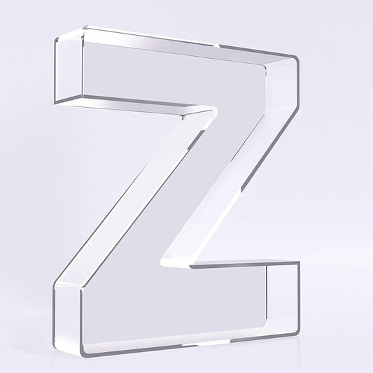 Ledido 10’’ Acrylic Letter Charcuterie Board Box, Reusable Fillable Serving Tray for Candy Cake Fruit Snack, Easy-Clean Acrylic Charcuterie Tray for Birthday Anniversary Party Decorations, Letter Z