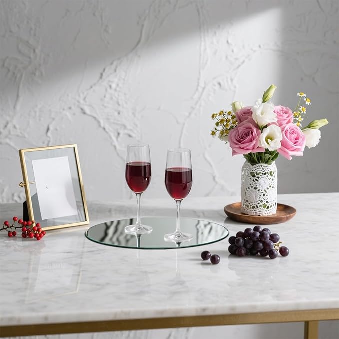 10" Round Mirror Centerpieces for Tables Decorations, 10 Pack Acrylic Circle Mirror Tray Candle Plate 2mm Thickness Mirror Centerpiece Table Decorations for Wedding Decorations Party, Wall Decor