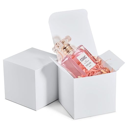 MESHA White Gift Box 50PC 3x3x3'' Sturdy Gift Boxes with Lids, Bridesmaid Proposal Gifts Box for Bridal, Cookies, Groomsmen Proposal Box, Party Favor, Wedding Favor