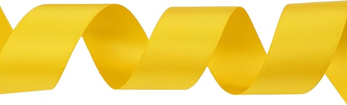 ITIsparkle 1" Inch Double Faced Satin Ribbon 50 Yards-Roll Set for Gift Wrapping Scrap Books Party Favor Hair Braids Baby Shower Decoration Floral Arrangement Craft Supplies, Maize Ribbon