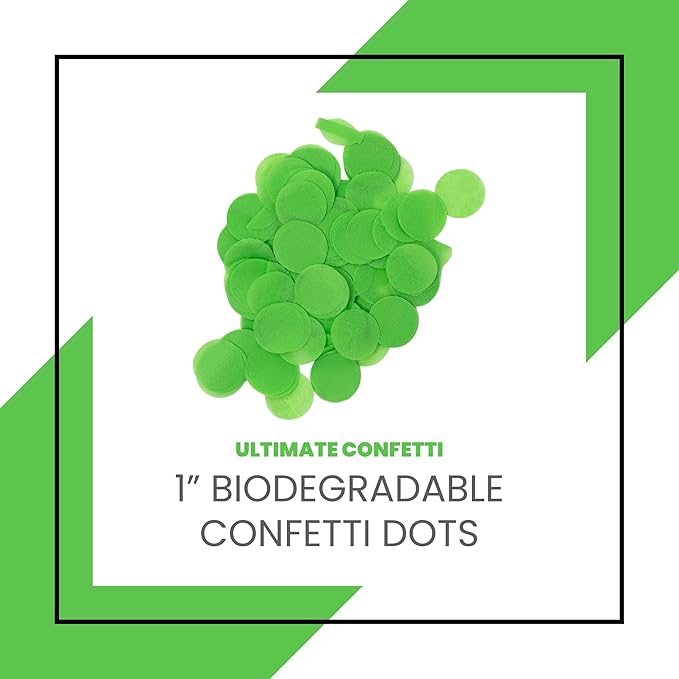 Ultimate Confetti, Light Green Biodegradable Confetti Circles - Flame-Resistant and Slow-Falling Round Tissue Paper Confetti for Cannon and Launcher use – Best for Celebrations - 1 lb, 16 oz