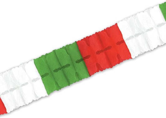 Pkgd Leaf Garland (red, white, green) Party Accessory (1 count) (1/Pkg)