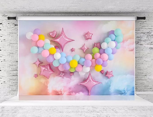 Kate 10x6.5ft Birthday Backdrop for Girls Children Colorful Balloon Photography Background Party Decoration