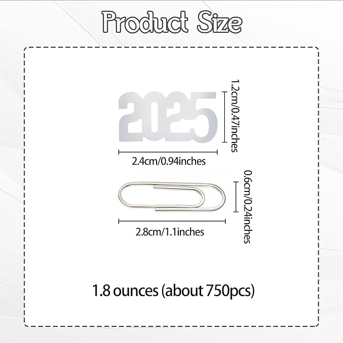 2025 Confetti 1.8 Ounces/750PCS New Year's Eve Glitter Table Confetti Centerpiece for New Years Graduation Decorations Class of 2025 Birthday Baby Shower Wedding (Silver)