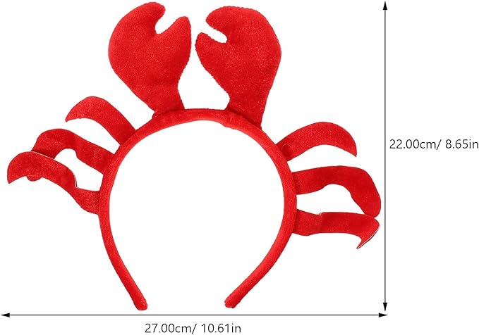 INOOMP Crawfish Headband Lobster Head Bopper Lobster Headband Red Headwear Costume Animal Cosplay for Halloween Dress Up Christmas Party