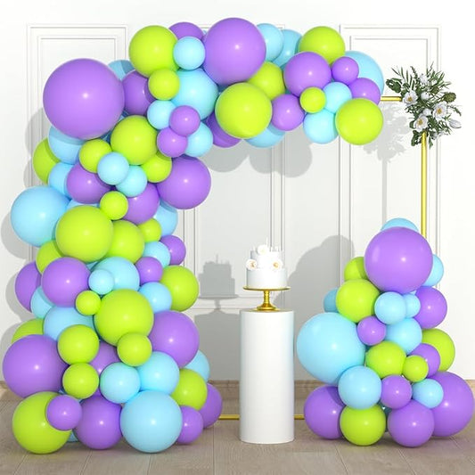 Lime Green Purple Blue Balloon Garland Arch - Purple Balloons Lime Green Blue Balloons for Birthday Baby Shower Wedding Graduation Wedding Party Decorations