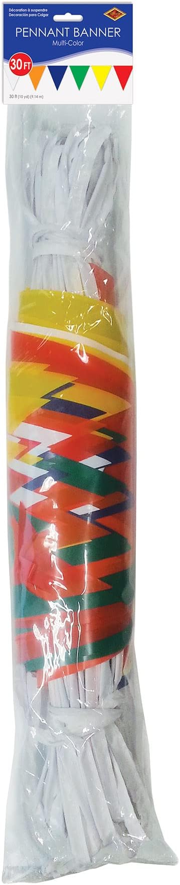 Beistle 50702-MC Outdoor Pennant Banner, 17 by 30-Feet