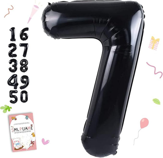 40 inch Number Balloon 0-9 Black Large Number 7 Balloons,Digital Balloons for Birthday Party Celebration Decorations Supplies, Helium Foil Number Balloons for Wedding Anniversary