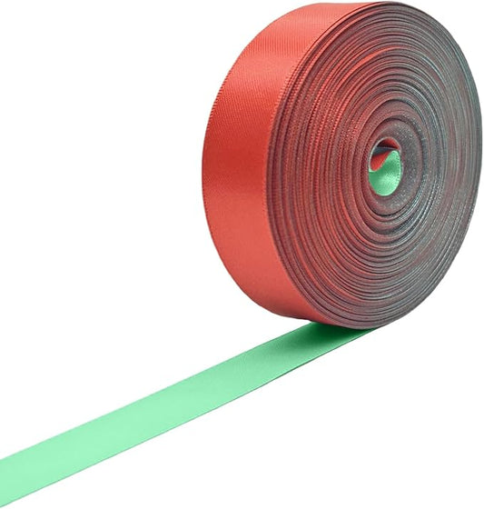 Ribbon 1 Inch, Red & Tif Blue Two-Tone Double Faced Satin Ribbon for Gift Wrapping, Flower Bouquet, Bow, Hair, Wedding, DIY Crafts, Holiday Party Decorations, 30 Yards Total