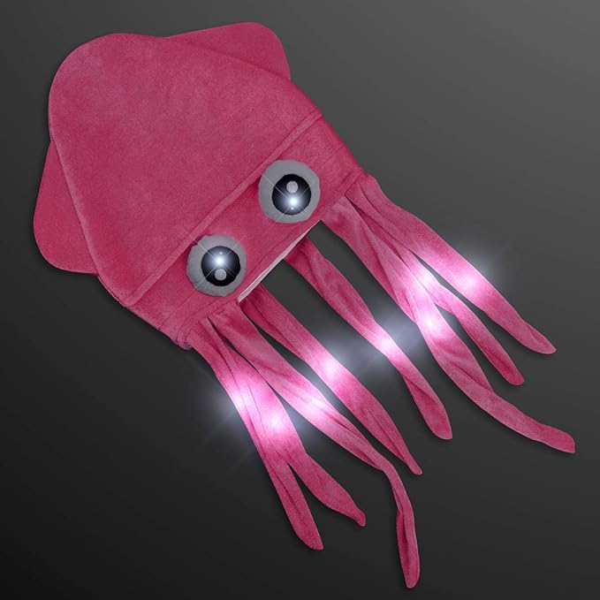 FlashingBlinkyLights Set of 4 Flashing Light Up Silly Squid Hats
