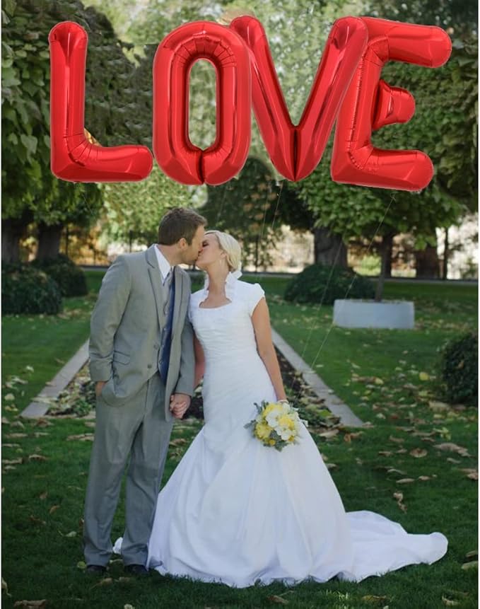 TONIFUL 40 Inch Large Bright Red Letter Balloons A-Z, Giant Jumbo Helium Foil Mylar Big Letter V Balloons for Birthday Party Anniversary Wedding Decorations