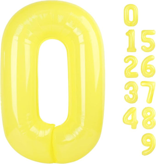 Number 0 Balloons 40 Inch Yellow Number Balloons for 10 20 30 40 50 60 70 80 90 100 Numbers Balloon Birthday Decorations Wedding Event Baby Shower
