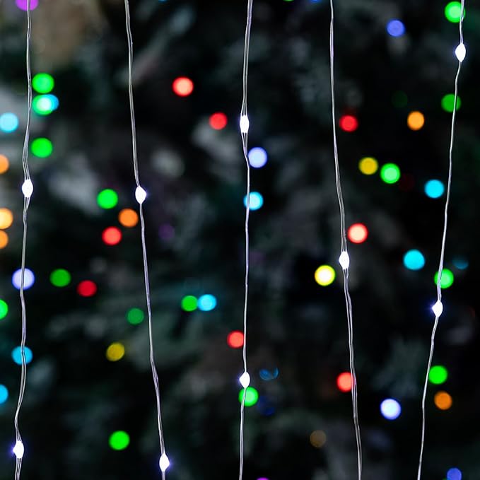 Fairy Lights Plug in,66FT 200LEDs Waterproof Led String Lights,8 Modes Remote Twinkle Light for Outdoor Indoor Christmas Wedding Birthday Garden Party Decorations,Silver Wire,Cool White