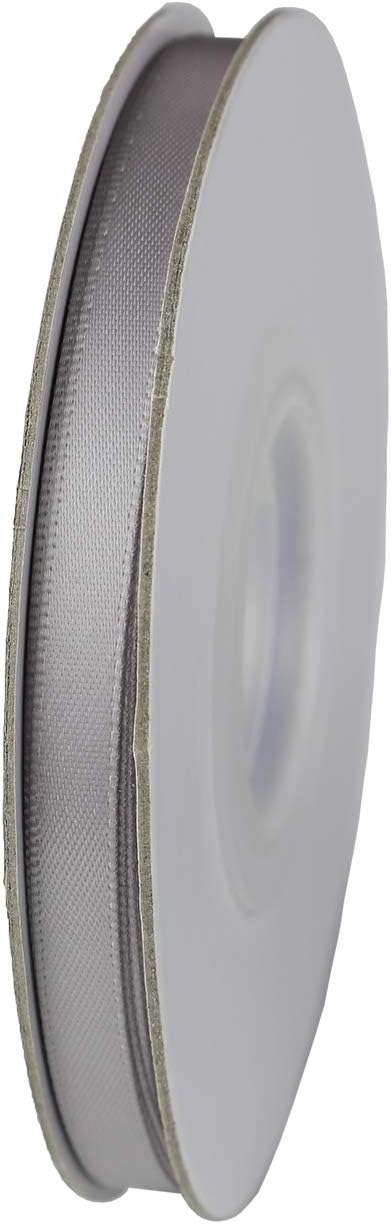 ITIsparkle 1/4" Inch Double Faced Satin Ribbon 50 Yards-Roll Set for Gift Wrapping Scrap Books Party Favor Hair Braids Baby Shower Decoration Floral Arrangement Craft Supplies, Silver Ribbon