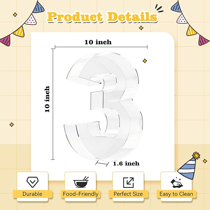 Ledido 10’’ Acrylic Number Charcuterie Board Box, Reusable Fillable Serving Tray for Candy Cake Fruit Snack, Easy-Clean Acrylic Charcuterie Tray for Birthday Anniversary Party Decorations, Number 30