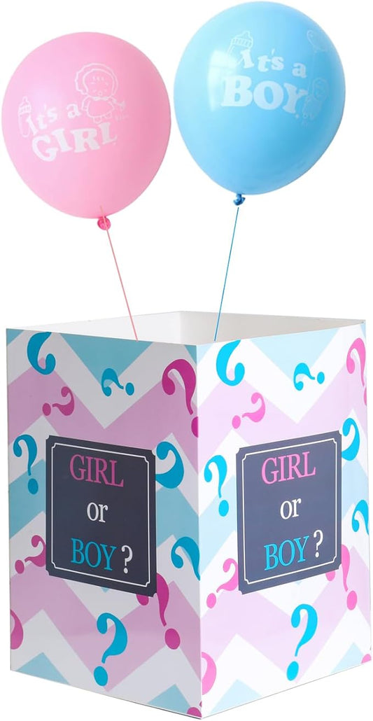 Gender Reveal Balloon Box Funny Idea for Boy Girl Gender Reveal Party Decorations Supplies Box Can Only Hold 1 Balloon (Boy or Girl)