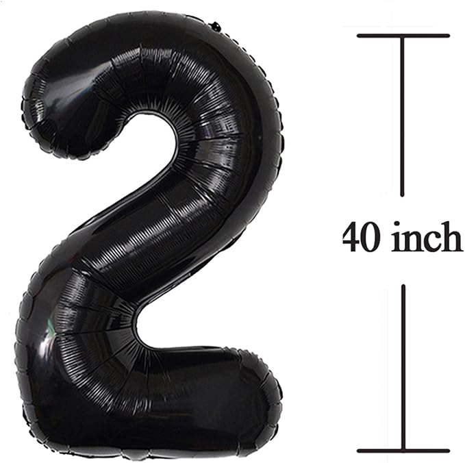 26 Balloon Number Black Happy 26th or 62nd Birthday Prom Balloons Decoraions for Men Women 40 Inch Big Gaint Foil Mylar 62 Black Numbers Balloons