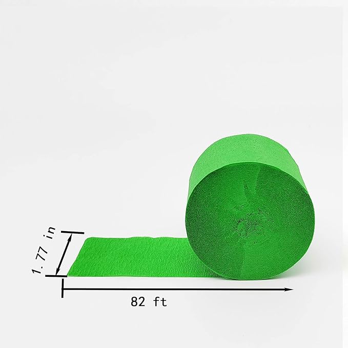Green and Gold Crepe Paper Streamers Party Streamers Decorations,St. Patrick's Day Decorations,1.7 in x 82 ft,6 Rolls