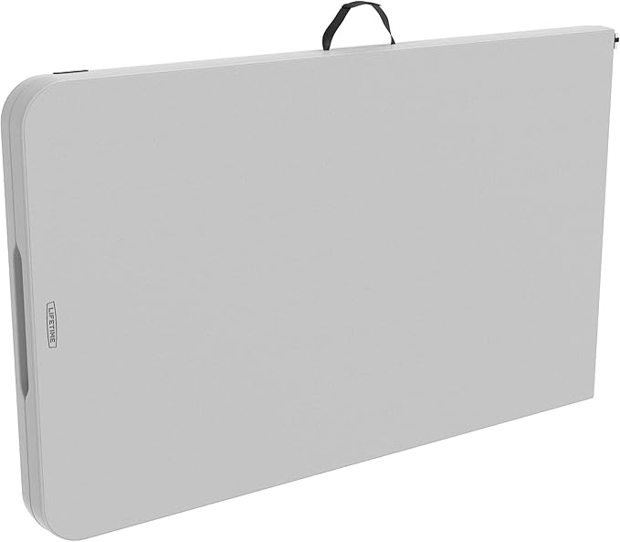 LIFETIME 8-Foot Fold in Half Table, Light Commercial, White Granite