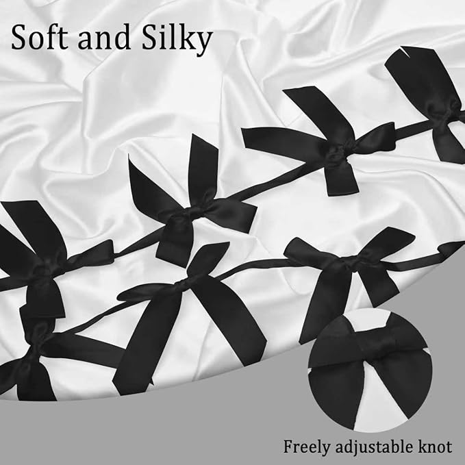 2pcs Pink Bow Garland Banner - 8.3 Feet Coquette Ribbon Bow Decorations for Baby Shower, Birthday Party, Bridal Shower Decor (Black)