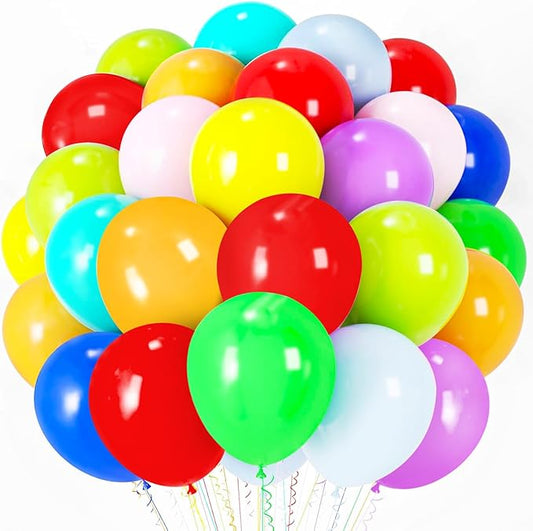 Voircoloria Balloons, 66pack 12inch Assorted Color Rainbow Latex Party Balloons for Wedding, Birthday, Graduation, Bridal Shower, Baby Shower, Gender Reveal, Anniversary Party Decorations