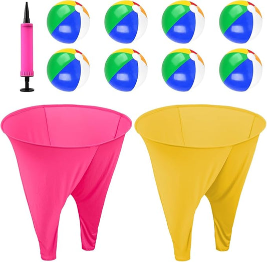 Granny Pants Yard Game Freaky Party Games Pants with Bouncy Balls and Air Pump Oversized Granny Pants Outdoor Game for Adults and Family Interactive Throwing Game for Group Gatherings