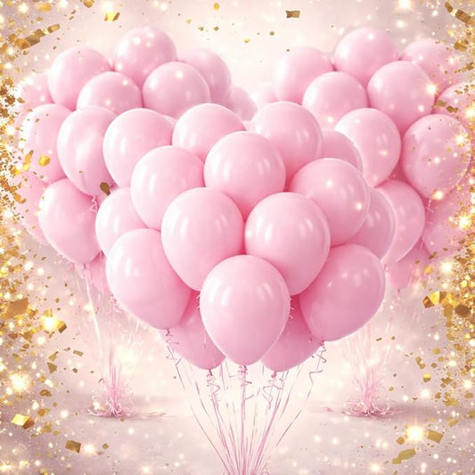 Pastel Pink Balloon 12 Inch, 100 Pack Latex Party Balloons, Round Helium Light Pink Balloons for Bridal Baby Shower Gender Reveal Birthday Party Decorations