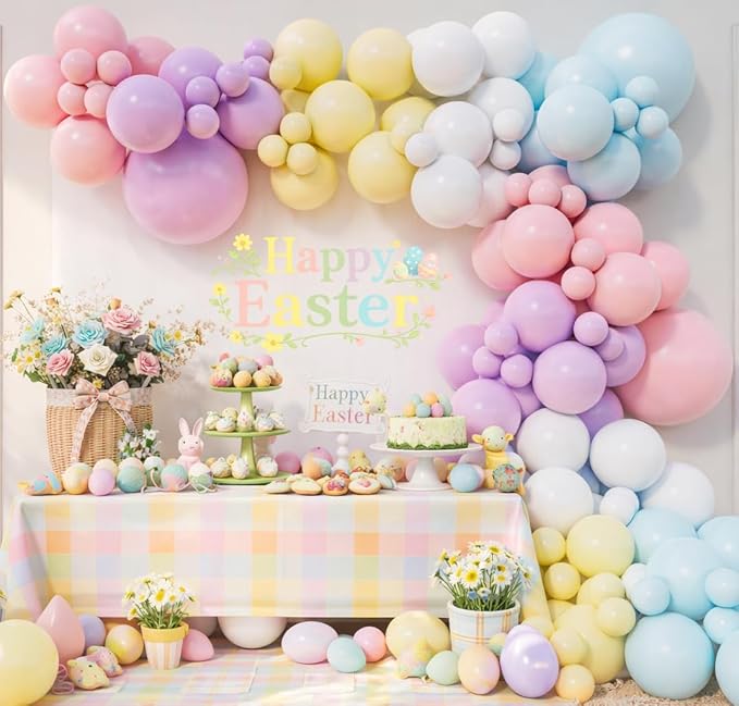 Pastel Princess Balloon Arch Garland kit for Macaron Balloon for Girls Spring Once Upon a Time Princess Castle Birthday Baby Shower Birthday Party Decorations (Pastel)