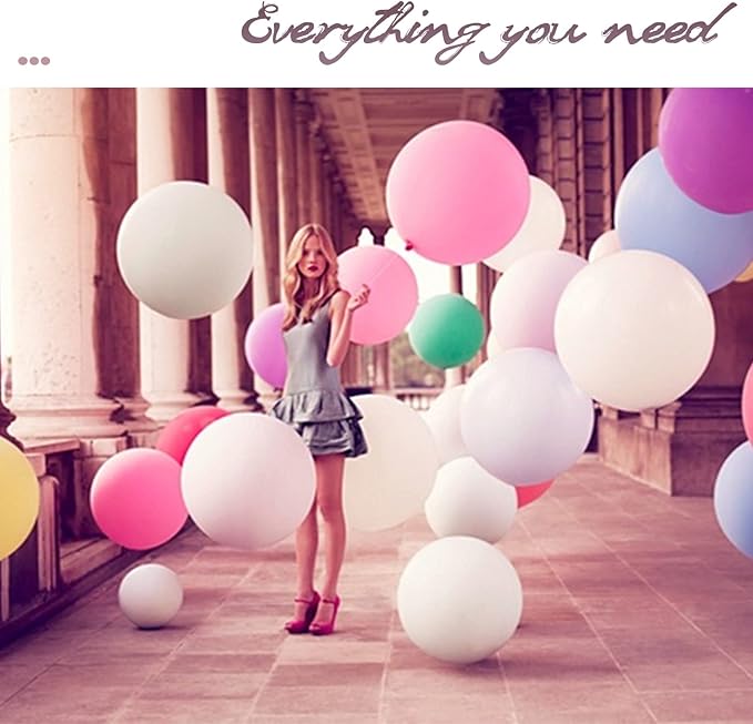 White Balloon Different Sizes, 111Pcs 18 12 5 Inch Matte White Latex Balloon Arch Kit Garland for Wedding Bridal Graduation Baby Shower Birthday Party Decorations