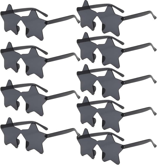 9 Pack Star Sunglasses, Colorful Rimless Star Shaped Glasses, Unisex Party Favors Supplies for Beach, Pool, Outdoors