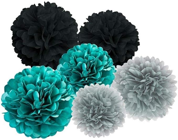 Lightingsky 10pcs Paper Tissue Pom Poms DIY Flowers Ball for Wedding Party Home Decoration (14 inch, Silver)