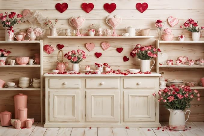 Kate Kitchen Photography Backdrop Children Sweet Kitchen Photo Background Birthday Party Photo Booth Props, 10x6.5ft