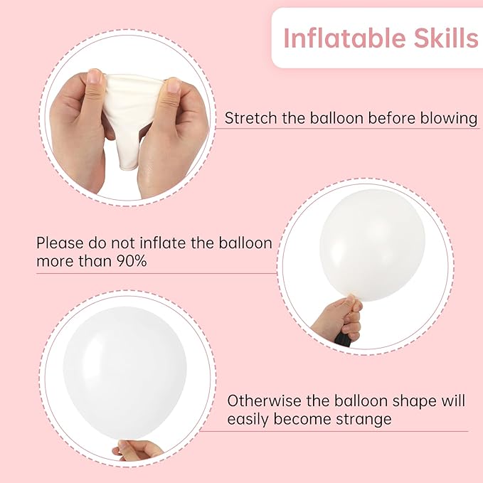 RUBFAC 87pcs White Balloons Different Sizes 18 12 10 5 Inches for Garland Arch, Premium Party Latex Balloons for Birthday Party Wedding Anniversary Baby Shower Party Decoration