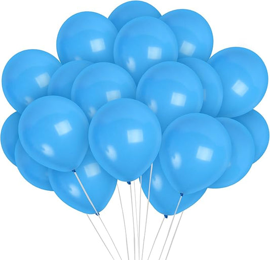 Treasures Gifted Light Blue Balloons 100 Pack - Pastel Baby Blue Balloons - 12in Latex Sky Color Party Supplies - Robins Egg Decorations