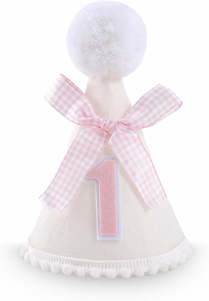 Bow Half Birthday Hat for Her – Pink 1/2 Crown, Half Way to One Bday Baby Girl Party Hat Decor, Cake Smash Outfit