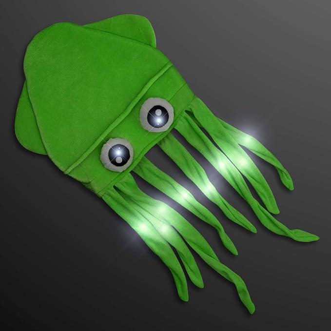 FlashingBlinkyLights Set of 4 Flashing Light Up Silly Squid Hats