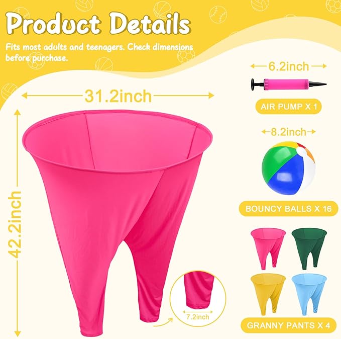 Granny Pants Yard Game Giant Granny Pants Outdoor Game Includes Bouncy Balls & Air Pumps Hilarious Outdoor Games for Adults and Family Backyard Gatherings Beach Games Team-Building Activities