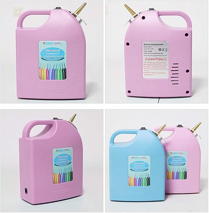 Portable Electric Balloon Inflator Pump Rechargeable Twisting Modeling Balloon Pump for Birthday/Party/Decoration (Pink)