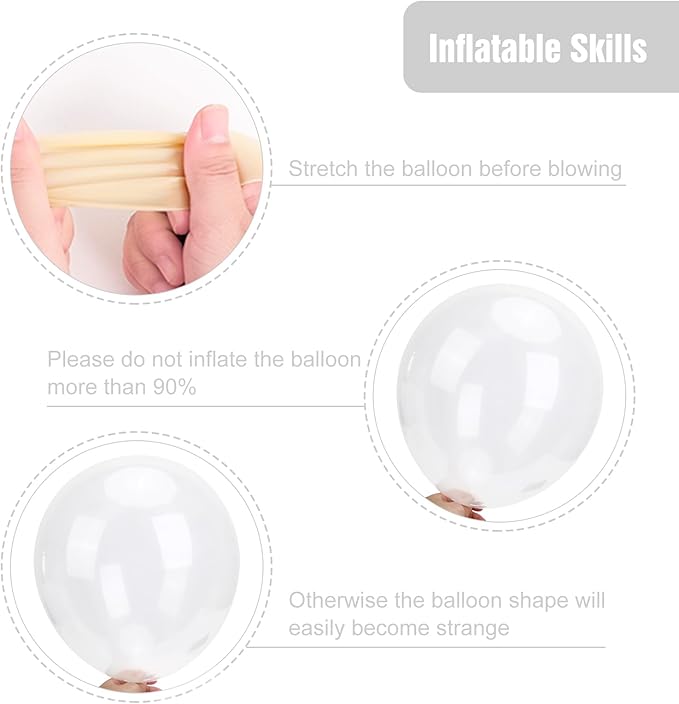 RUBFAC 135pcs Clear Balloons, Latex Transparent Balloon Different Sizes 18 12 10 5 Inch for Garland Arch Birthday Party Baby Shower Wedding Decoration