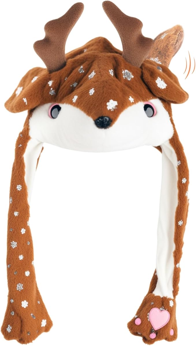 Animal Hat with Funny Plush Moving Ears,Crazy Hats for Kids Holiday Cosplay Easter Dress Up Cute Hat Kids Gift