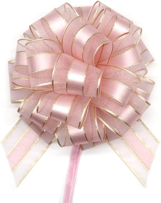 6pcs Pull Bows,Pull Bows for Gift Wrapping Pull Bow Ribbon Pull Bows for Wedding Baskets,Gift Bows,Large Bows for Presents