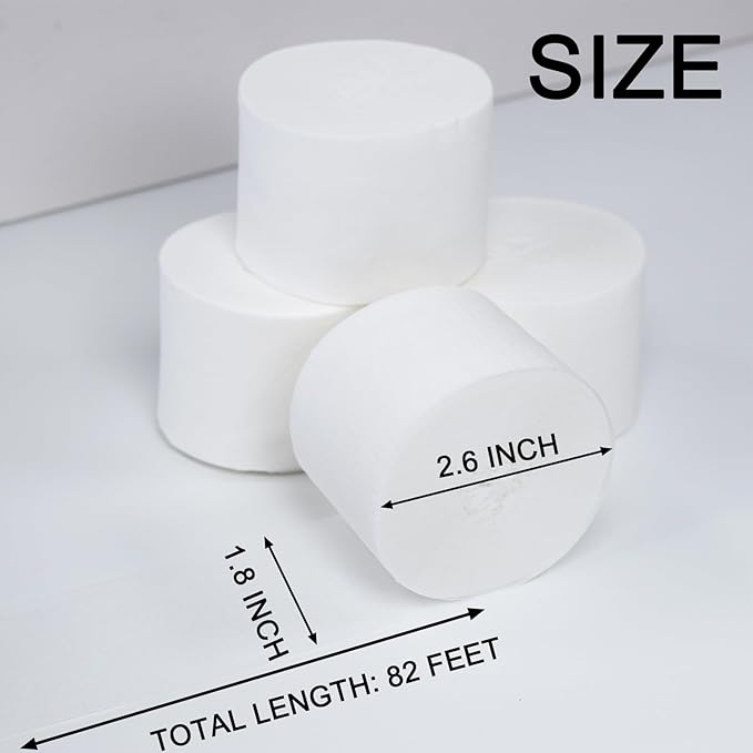 AOODOOM Crepe Paper Streamers 4 Rolls 328ft, White Pack of Party Streamers for Birthday Decorations, Party Decorations, Wedding Decorations