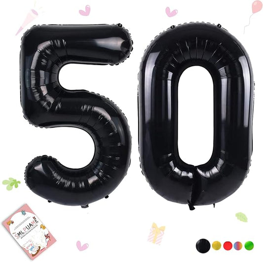 40 inch Number Balloon 0-9 Black Large Number 50 Balloons,Digital Balloons for Birthday Party Celebration Decorations Supplies, Helium Foil Number Balloons for Wedding Anniversary