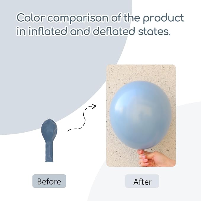 120pcs Dusty Blue Balloons, 18 12 10 5 inch Different Sizes Dusty Blue Balloon Arch Kit for Boho Gender Reveal Bridal Baby Shower Birthday Party Decorations