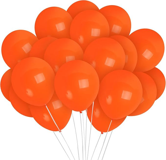 Treasures Gifted Burnt Orange Balloons - 72 Pack Orange Latex Matte 12 Inch Balloons - Party Supplies - Globos Naranjas