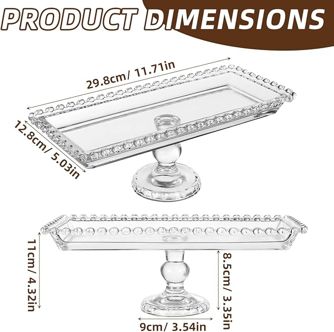 Luxshiny Footed Fruit Serving Tray: 11.7" European Style Dessert Display Platter for Fruits Snacks and Appetizers - Decorative Serving Tray for Parties Weddings and Home Decor